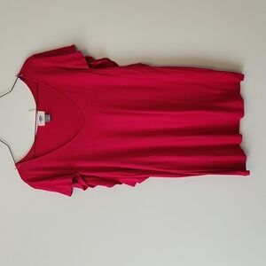 Dark Pink Ruffle Sleeve Shirt